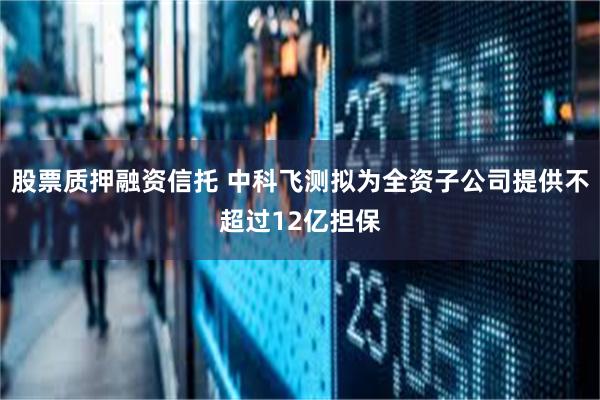 股票质押融资信托 中科飞测拟为全资子公司提供不超过12亿担保