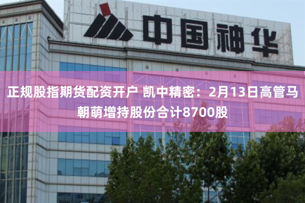 正规股指期货配资开户 凯中精密：2月13日高管马朝萌增持股份合计8700股