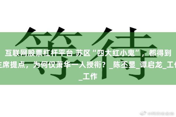 互联网股票杠杆平台 苏区“四大红小鬼”，都得到主席提点，为何仅萧华一人授衔？_陈丕显_谭启龙_工作